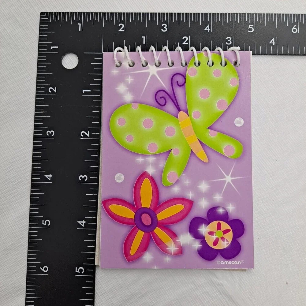 Spiral Notebooks Small Butterfly Flower Design party favors stationary Six Count